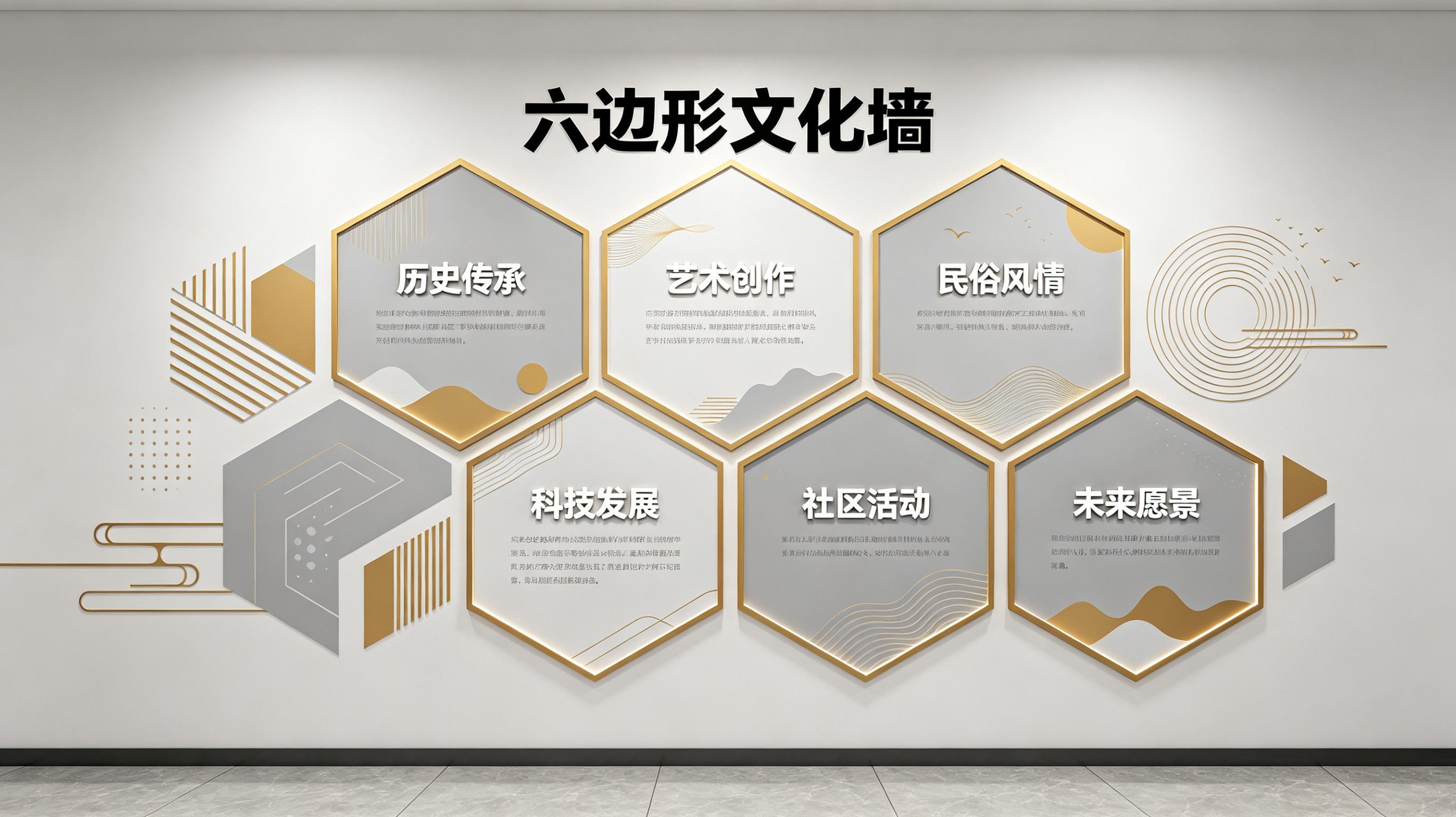 汉中企业文化墙 | 六边形信息美学